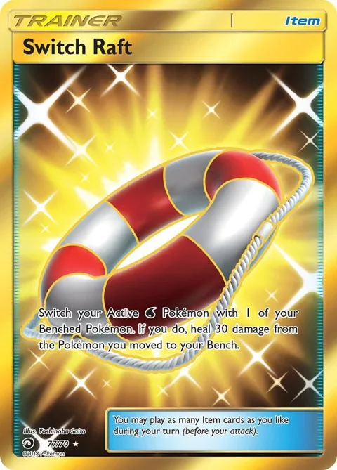 Switch Raft Secret Rare #77/70 Holofoil Pokémon card from Dragon Majesty