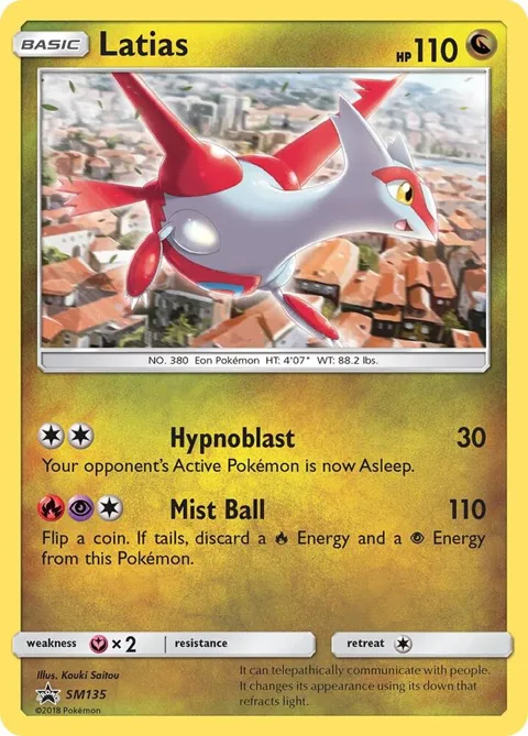 Latias #SM135 Holofoil Pokémon card from SM Promos