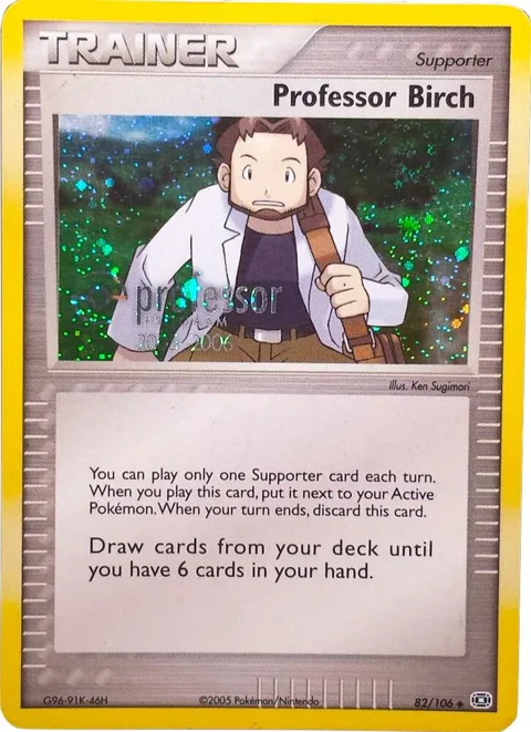 Professor Birch 2006 #82/106 Holofoil Pokémon card from Professor Program Promos