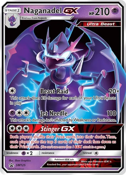 Naganadel GX #SM125 Holofoil Pokémon card from SM Promos
