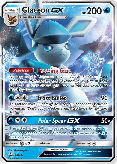 Glaceon GX #SM147 Holofoil Pokémon card from SM Promos