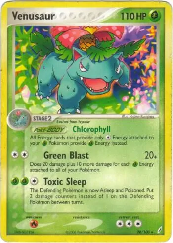 Venusaur - 28/100 EX Crystal Guardians #028/100 Holofoil Pokémon card from Deck Exclusives