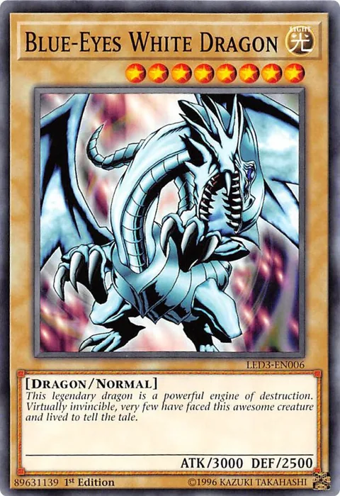 Blue-Eyes White Dragon LED3-EN006 Yu-Gi-Oh card from Legendary Duelists: White Dragon Abyss