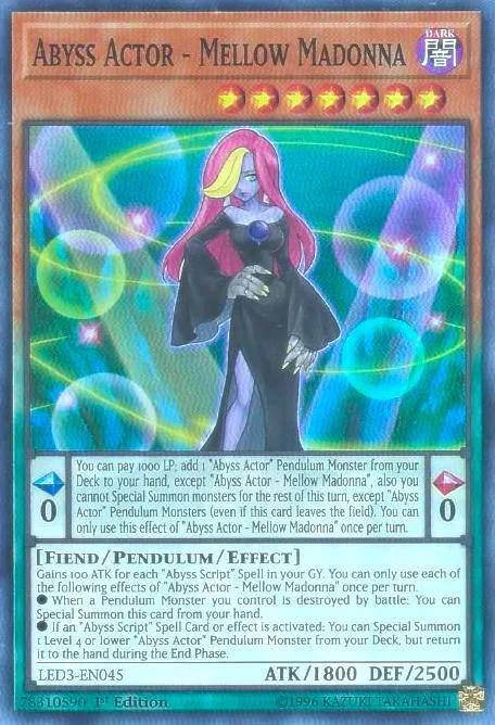 Abyss Actor - Mellow Madonna LED3-EN045 Yu-Gi-Oh card from Legendary Duelists: White Dragon Abyss