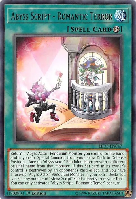 Abyss Script - Romantic Terror LED3-EN047 Yu-Gi-Oh card from Legendary Duelists: White Dragon Abyss
