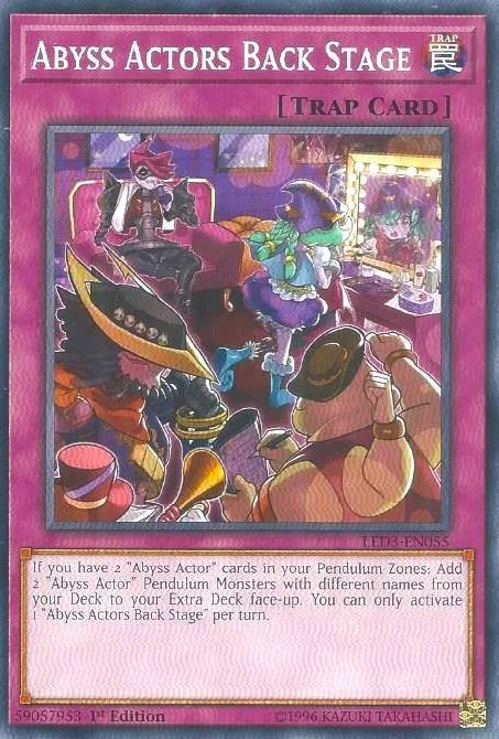Abyss Actors Back Stage LED3-EN055 Yu-Gi-Oh card from Legendary Duelists: White Dragon Abyss