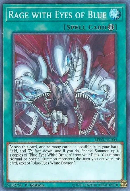 Rage with Eyes of Blue LED3-EN004 Yu-Gi-Oh card from Legendary Duelists: White Dragon Abyss