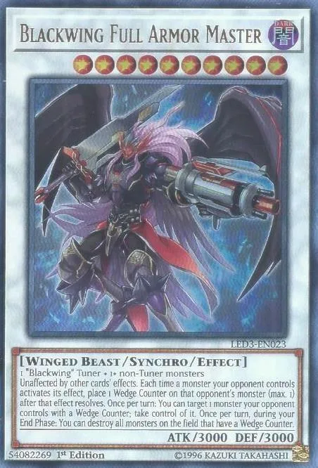 Blackwing Full Armor Master LED3-EN023 Yu-Gi-Oh card from Legendary Duelists: White Dragon Abyss