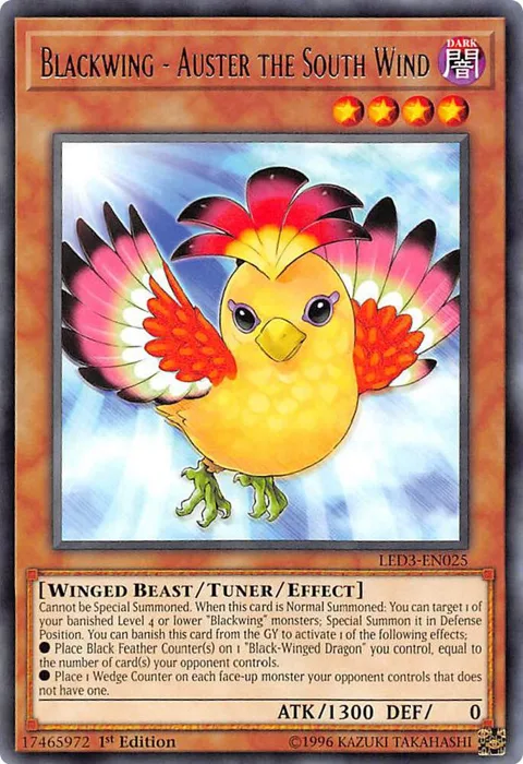 Blackwing - Auster the South Wind LED3-EN025 Yu-Gi-Oh card from Legendary Duelists: White Dragon Abyss