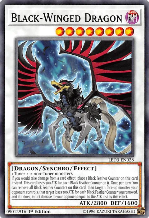Black-Winged Dragon LED3-EN028 Yu-Gi-Oh card from Legendary Duelists: White Dragon Abyss