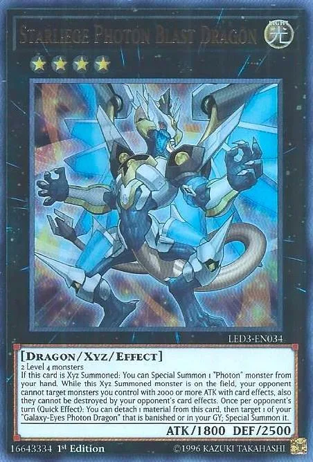 Starliege Photon Blast Dragon LED3-EN034 Yu-Gi-Oh card from Legendary Duelists: White Dragon Abyss
