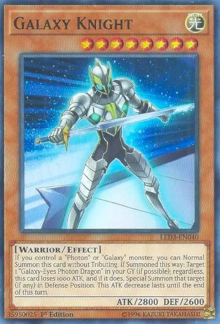 Galaxy Knight LED3-EN040 Yu-Gi-Oh card from Legendary Duelists: White Dragon Abyss