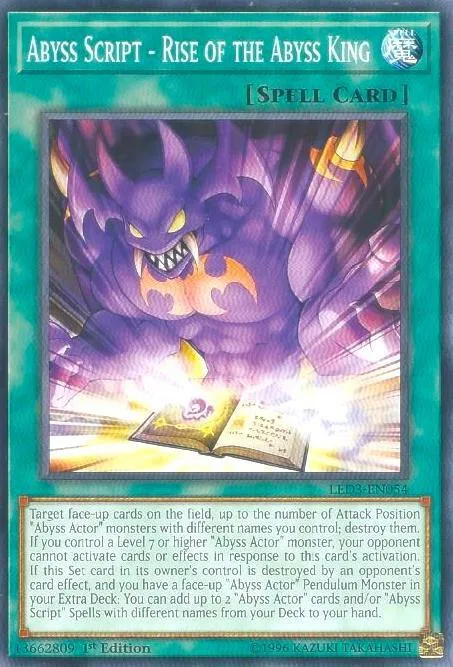 Abyss Script - Rise of the Abyss King LED3-EN054 Yu-Gi-Oh card from Legendary Duelists: White Dragon Abyss