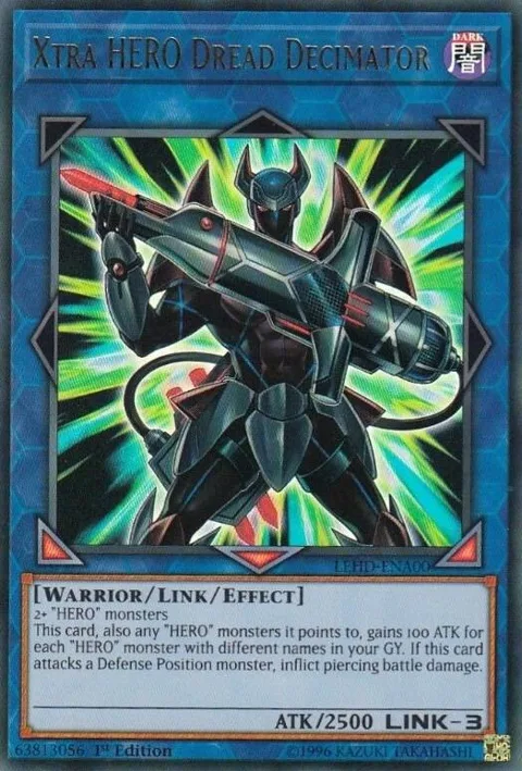 Xtra HERO Dread Decimator LEHD-ENA00 Yu-Gi-Oh card from Legendary Hero Decks