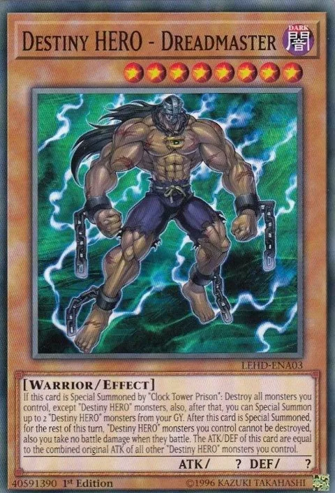 Destiny HERO - Dreadmaster LEHD-ENA03 Yu-Gi-Oh card from Legendary Hero Decks