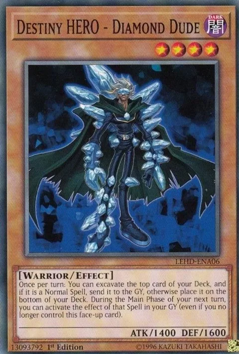 Destiny HERO - Diamond Dude LEHD-ENA06 Yu-Gi-Oh card from Legendary Hero Decks