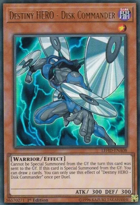 Destiny HERO - Disk Commander LEHD-ENA08 Yu-Gi-Oh card from Legendary Hero Decks