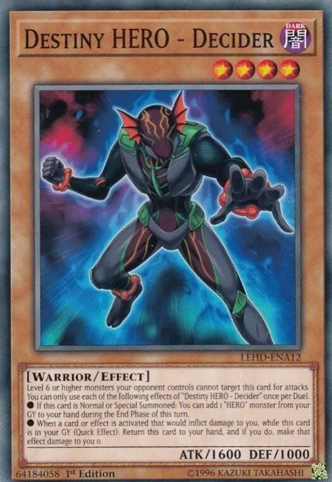 Destiny HERO - Decider LEHD-ENA12 Yu-Gi-Oh card from Legendary Hero Decks
