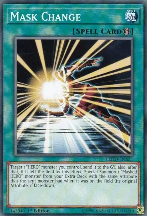 Mask Change LEHD-ENA21 Yu-Gi-Oh card from Legendary Hero Decks
