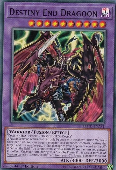 Destiny End Dragoon LEHD-ENA31 Yu-Gi-Oh card from Legendary Hero Decks