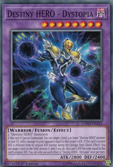 Destiny HERO - Dystopia LEHD-ENA33 Yu-Gi-Oh card from Legendary Hero Decks