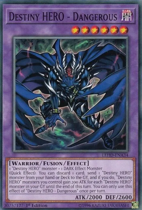 Destiny HERO - Dangerous LEHD-ENA34 Yu-Gi-Oh card from Legendary Hero Decks