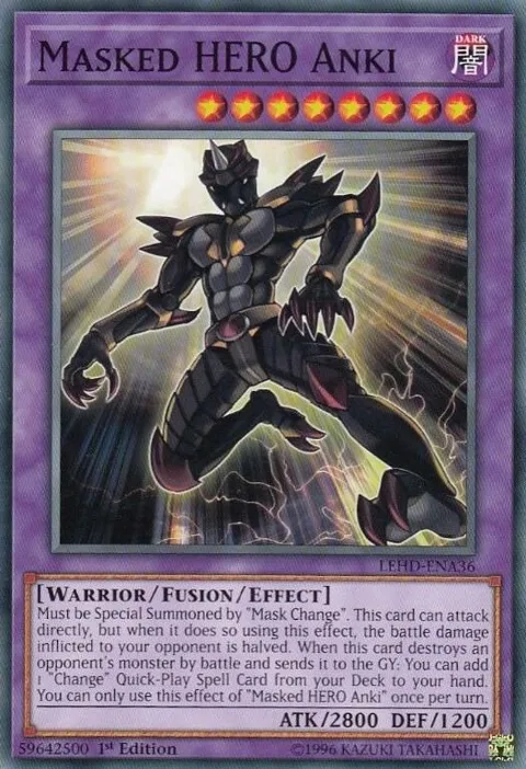 Masked HERO Anki LEHD-ENA36 Yu-Gi-Oh card from Legendary Hero Decks