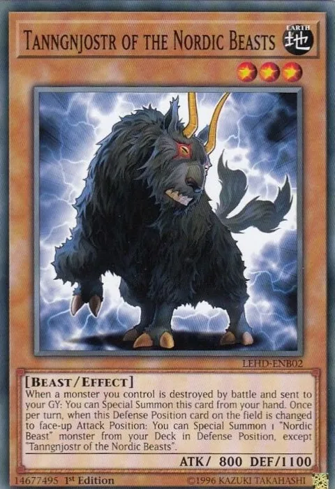 Tanngnjostr of the Nordic Beasts LEHD-ENB02 Yu-Gi-Oh card from Legendary Hero Decks
