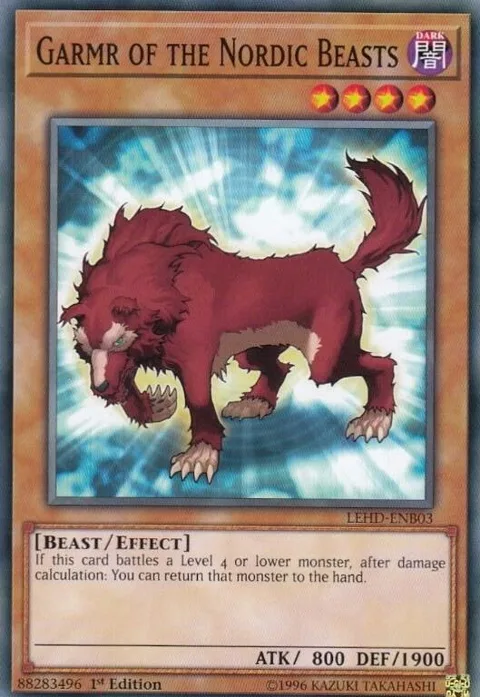 Garmr of the Nordic Beasts LEHD-ENB03 Yu-Gi-Oh card from Legendary Hero Decks