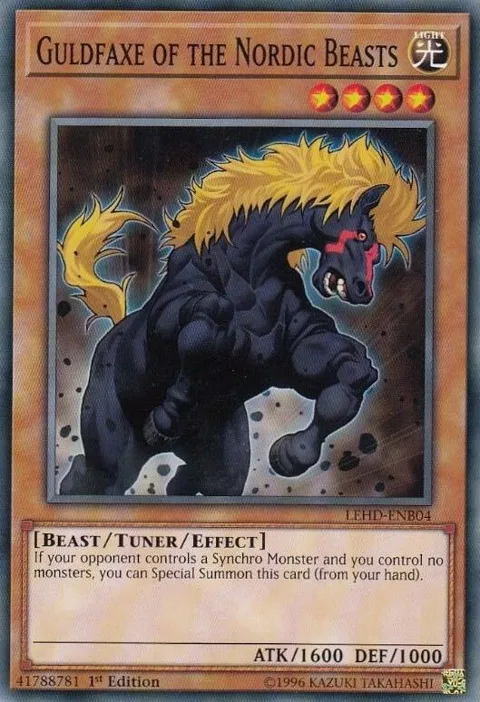 Guldfaxe of the Nordic Beasts LEHD-ENB04 Yu-Gi-Oh card from Legendary Hero Decks