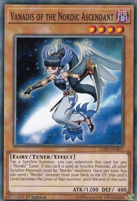 Vanadis of the Nordic Ascendant LEHD-ENB11 Yu-Gi-Oh card from Legendary Hero Decks
