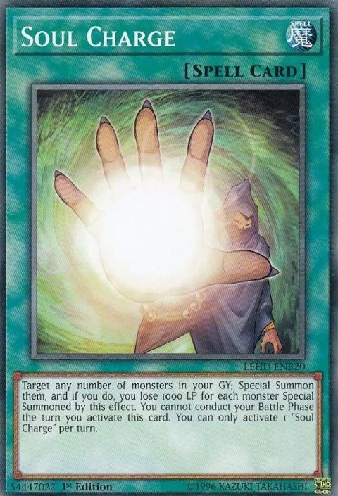 Soul Charge LEHD-ENB20 Yu-Gi-Oh card from Legendary Hero Decks