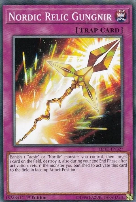 Nordic Relic Gungnir LEHD-ENB27 Yu-Gi-Oh card from Legendary Hero Decks