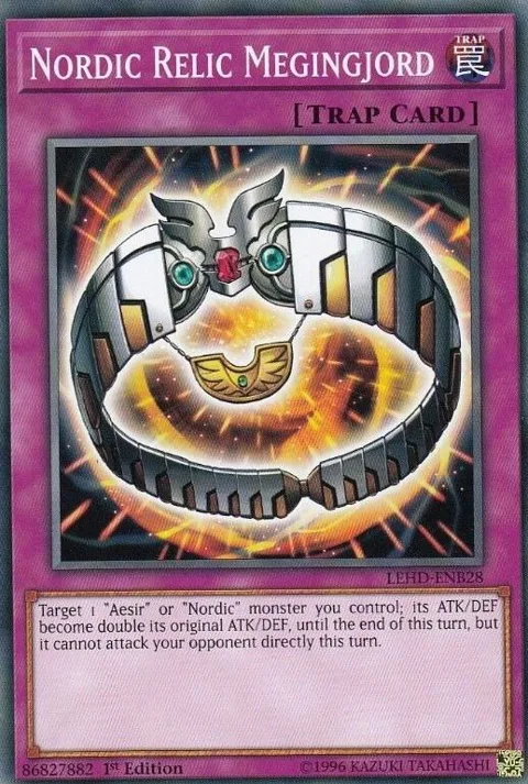 Nordic Relic Megingjord LEHD-ENB28 Yu-Gi-Oh card from Legendary Hero Decks