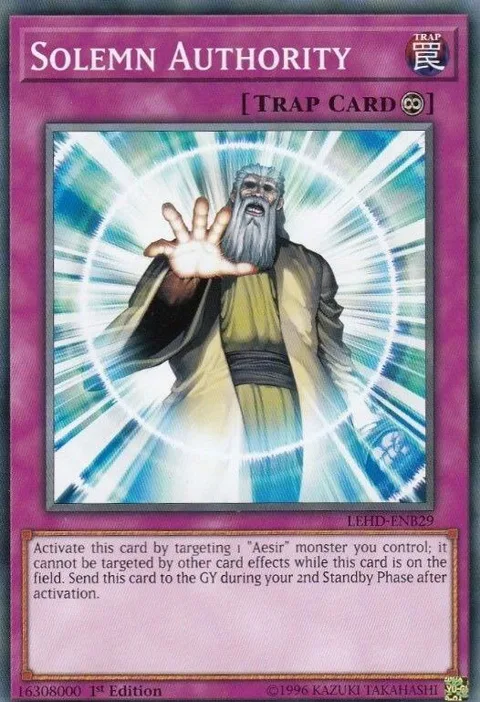 Solemn Authority LEHD-ENB29 Yu-Gi-Oh card from Legendary Hero Decks