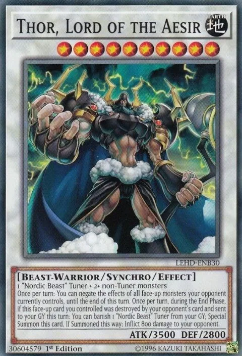 Thor, Lord of the Aesir LEHD-ENB30 Yu-Gi-Oh card from Legendary Hero Decks