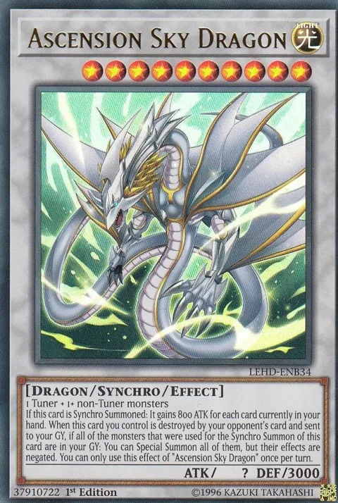 Ascension Sky Dragon LEHD-ENB34 Yu-Gi-Oh card from Legendary Hero Decks