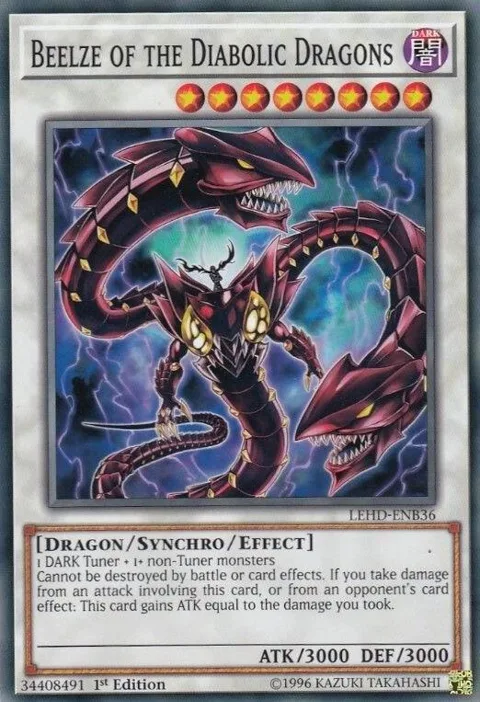 Beelze of the Diabolic Dragons LEHD-ENB36 Yu-Gi-Oh card from Legendary Hero Decks