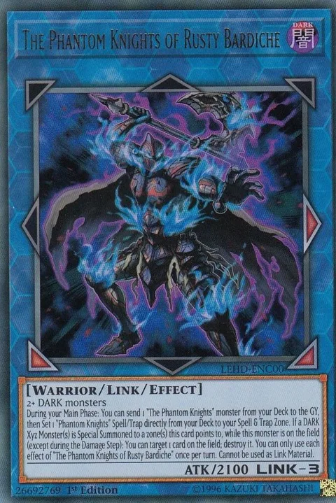 The Phantom Knights of Rusty Bardiche LEHD-ENC00 Yu-Gi-Oh card from Legendary Hero Decks
