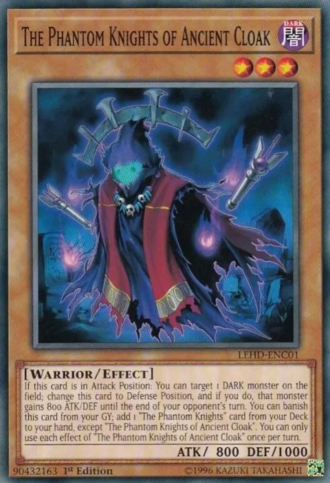 The Phantom Knights of Ancient Cloak LEHD-ENC01 Yu-Gi-Oh card from Legendary Hero Decks