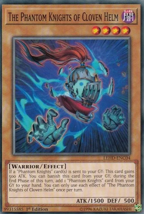 The Phantom Knights of Cloven Helm LEHD-ENC04 Yu-Gi-Oh card from Legendary Hero Decks