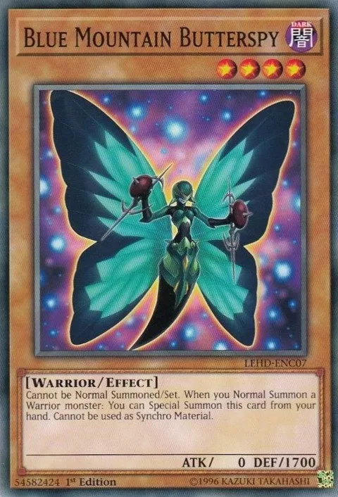 Blue Mountain Butterspy LEHD-ENC07 Yu-Gi-Oh card from Legendary Hero Decks