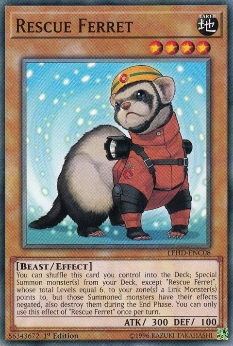 Rescue Ferret LEHD-ENC08 Yu-Gi-Oh card from Legendary Hero Decks