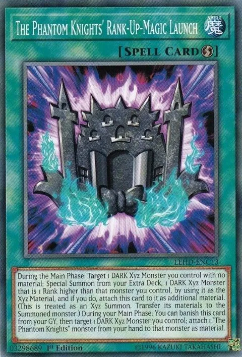 The Phantom Knights' Rank-Up-Magic Launch LEHD-ENC13 Yu-Gi-Oh card from Legendary Hero Decks
