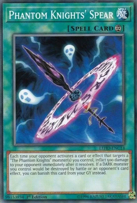 Phantom Knights' Spear LEHD-ENC14 Yu-Gi-Oh card from Legendary Hero Decks