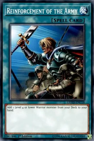 Reinforcement of the Army LEHD-ENC18 Yu-Gi-Oh card from Legendary Hero Decks