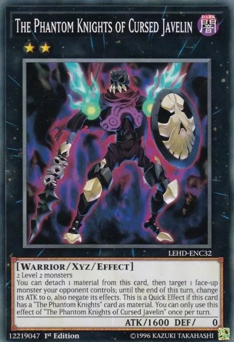 The Phantom Knights of Cursed Javelin LEHD-ENC32 Yu-Gi-Oh card from Legendary Hero Decks