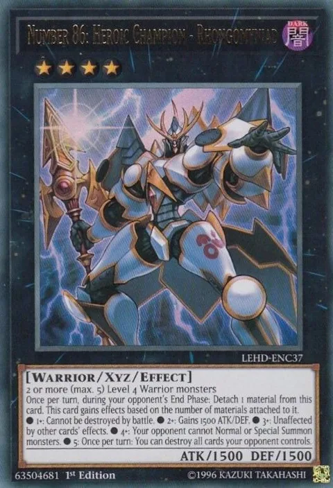 Number 86: Heroic Champion - Rhongomyniad LEHD-ENC37 Yu-Gi-Oh card from Legendary Hero Decks
