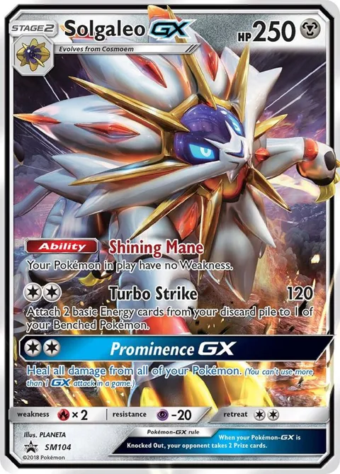 Solgaleo GX #SM104 Holofoil Pokémon card from SM Promos