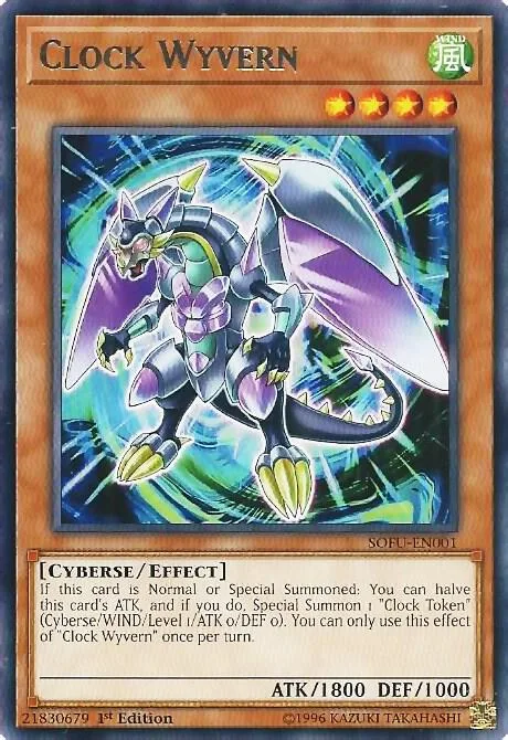 Clock Wyvern SOFU-EN001 Unlimited Yu-Gi-Oh card from Soul Fusion